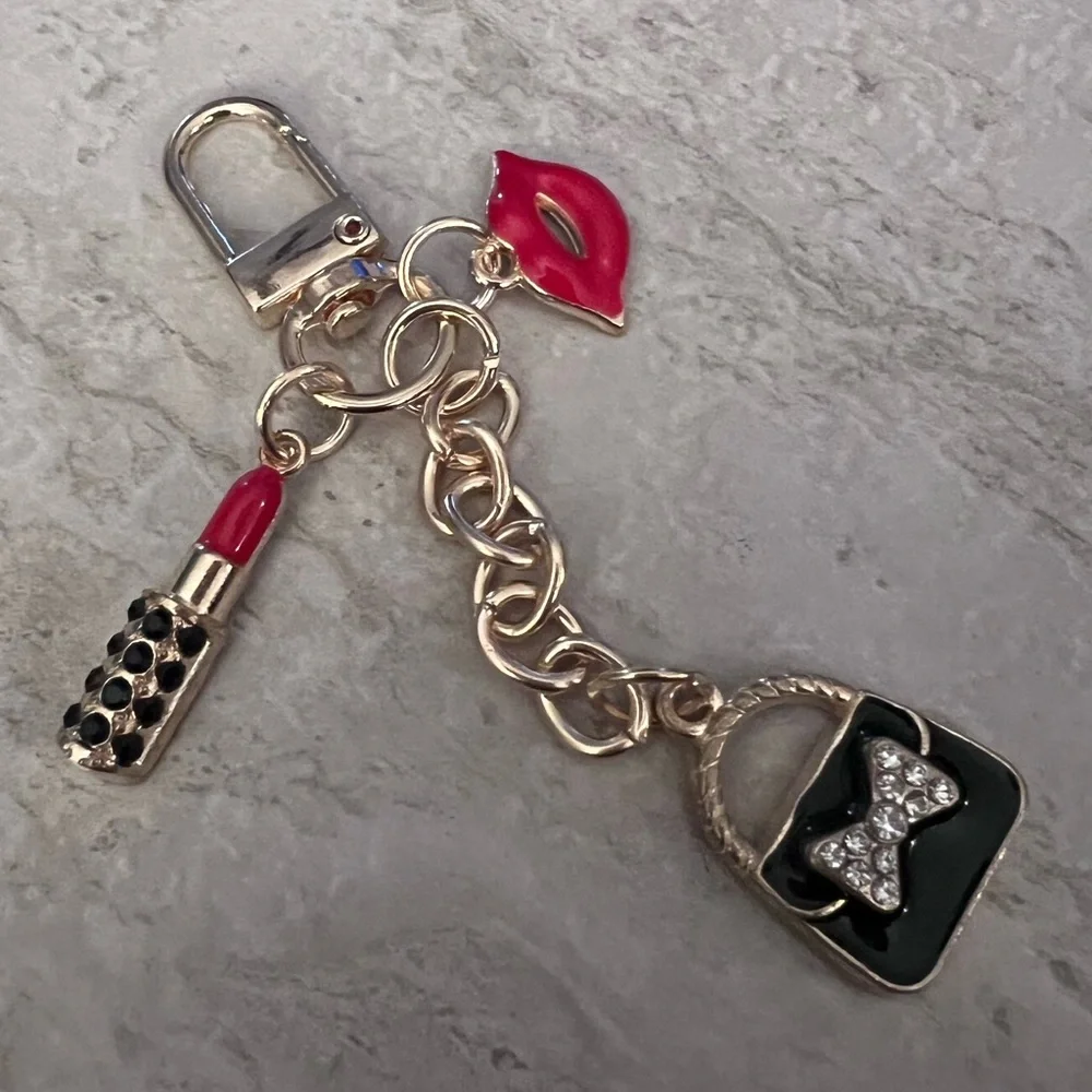 Gold and Black Charm Keychain